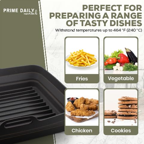 Extra Large Reusable Silicone Air Fryer Liners for Toaster Oven - Non-Stick, Durable Baking Accessories for Family Meals | Perfect for Roasting, Frying & Reheating Food in Air Fryers