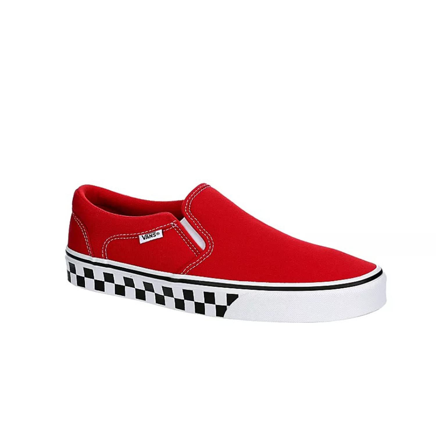 Vans Unisex Asher Canvas Low Platform Slip-On Sneakers - Checkerboard Sidewall Casual Shoes for Men & Women | Comfortable Walking & Streetwear Fashion