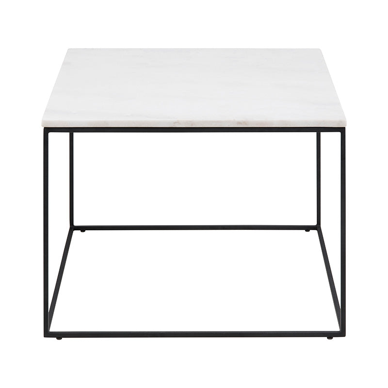 LUCIO White Marble Coffee Table 60cm - Modern Round Living Room Center Table for Small Spaces & Apartments