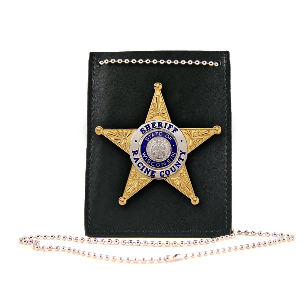 Premium Boston Leather Neck, Pocket & Belt ID Badge Holder - 5845NPB-1 | Secure Card & Badge Organizer for Work, Events & Travel