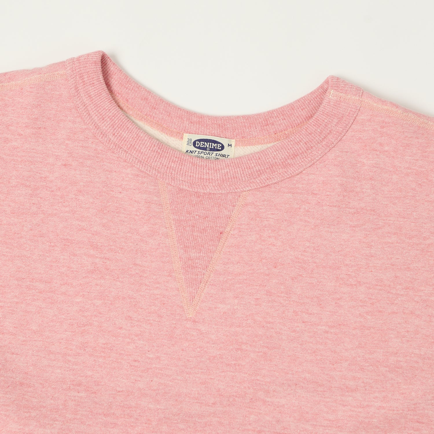 Denime Lot 268 88/12 4 Needle Crew Neck Sweatshirt - Heather Red | Premium Cotton Blend Pullover for Men & Women | Perfect for Casual Wear, Street Style & Layering