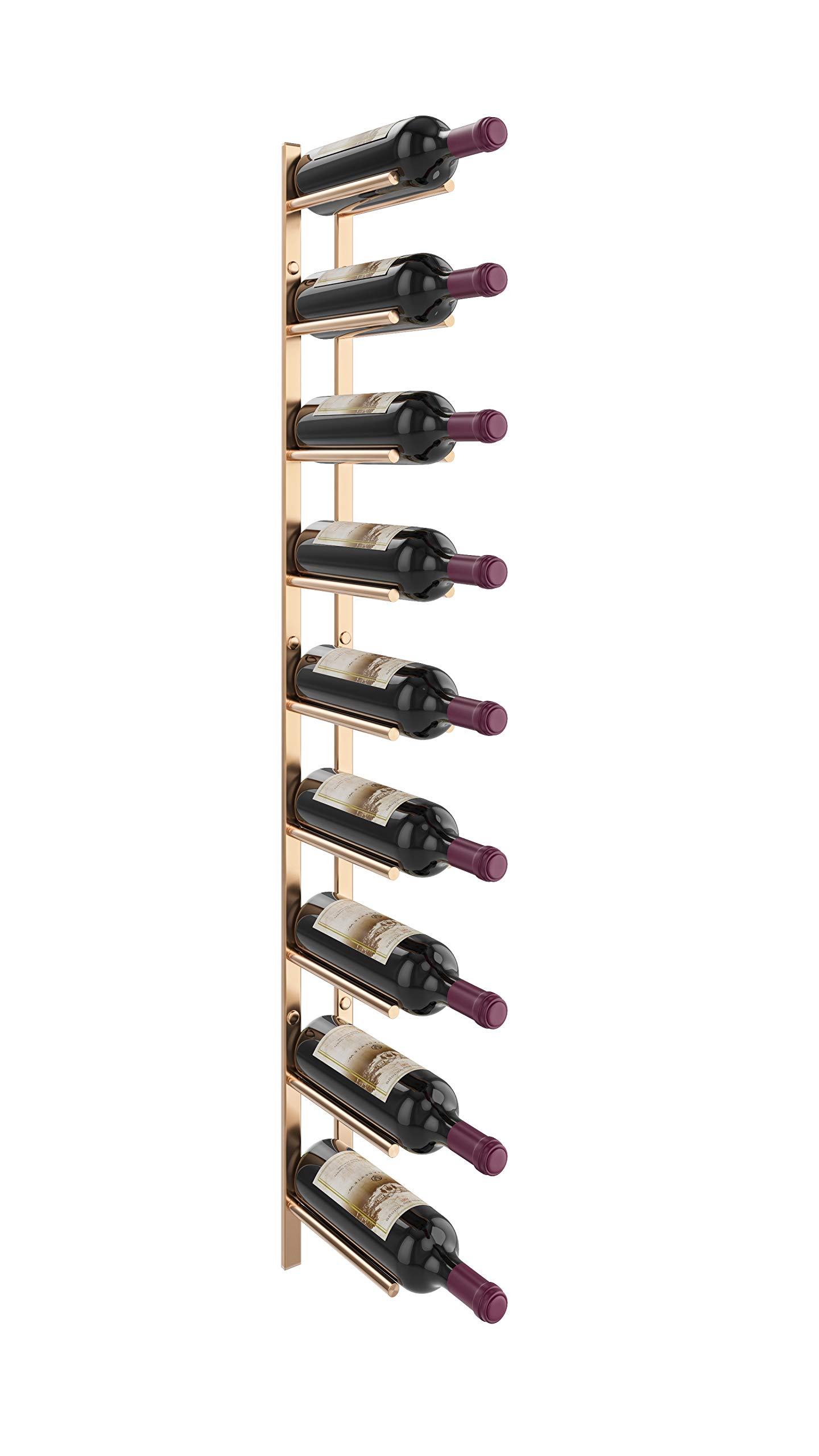 VintageView Vino Rails Flex Wine Rack - Golden Bronze for Standard 750ml Wine Bottles | Wall Mounted Storage Solution for Kitchen, Bar & Dining Room Decor