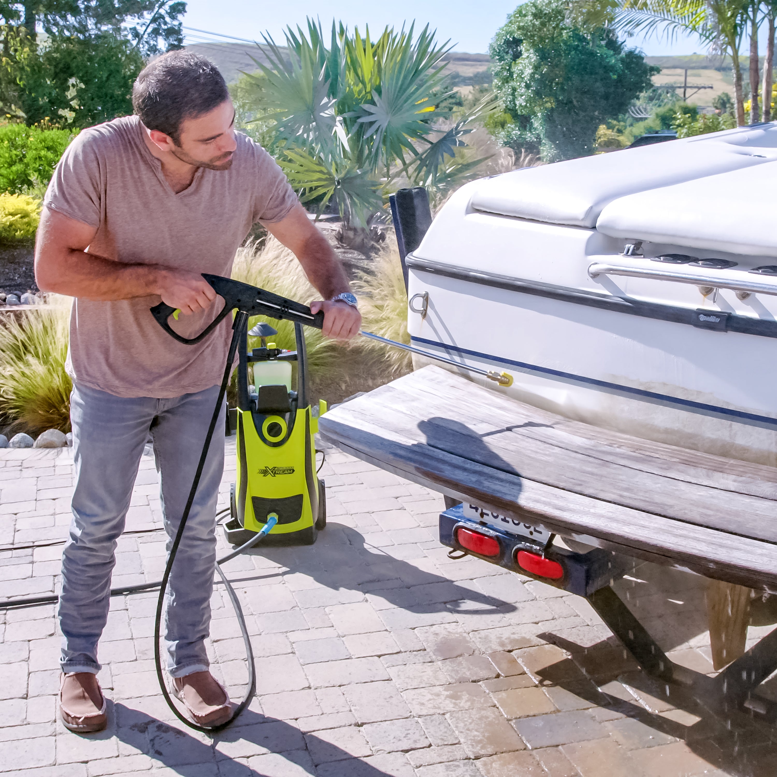 Sun Joe SPX3000 XT1 BV4 XTREAM Electric Pressure Washer - 2030 PSI, 1.76 GPM, 13 Amp Motor | Best Value Pressure Washer Bundle with Triple Action Power | Perfect for Cleaning Driveways, Decks, Patios & Outdoor Furniture