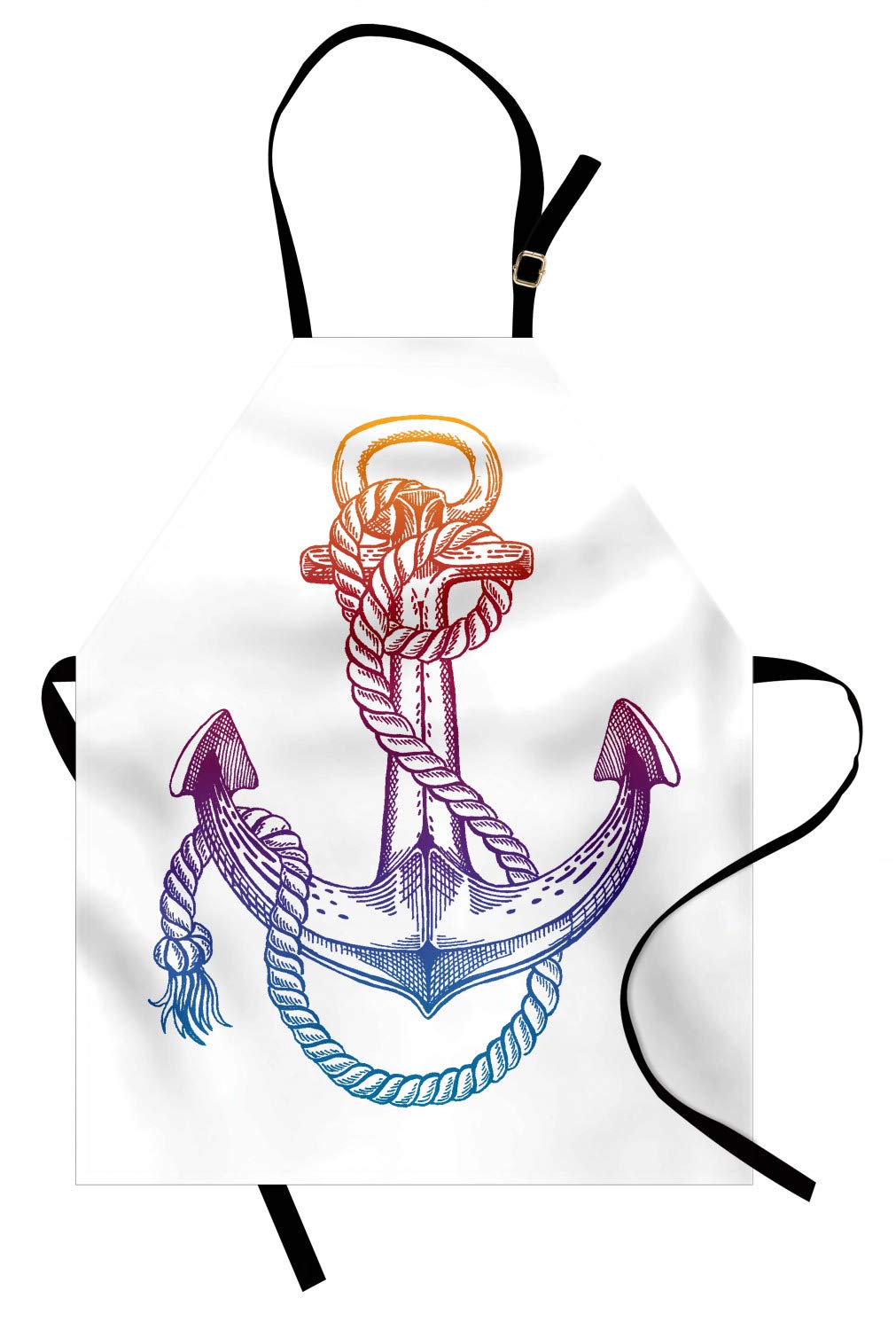 Vintage Nautical Tattoo Apron - Adjustable Unisex Kitchen Bib for Cooking & Gardening