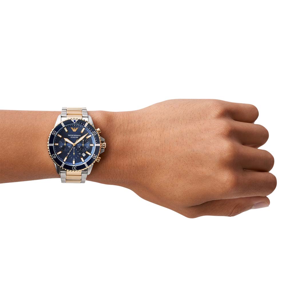Emporio Armani AR11362 Two-Tone Stainless Steel Men's Watch - Luxury Dress Watch for Business & Formal Occasions