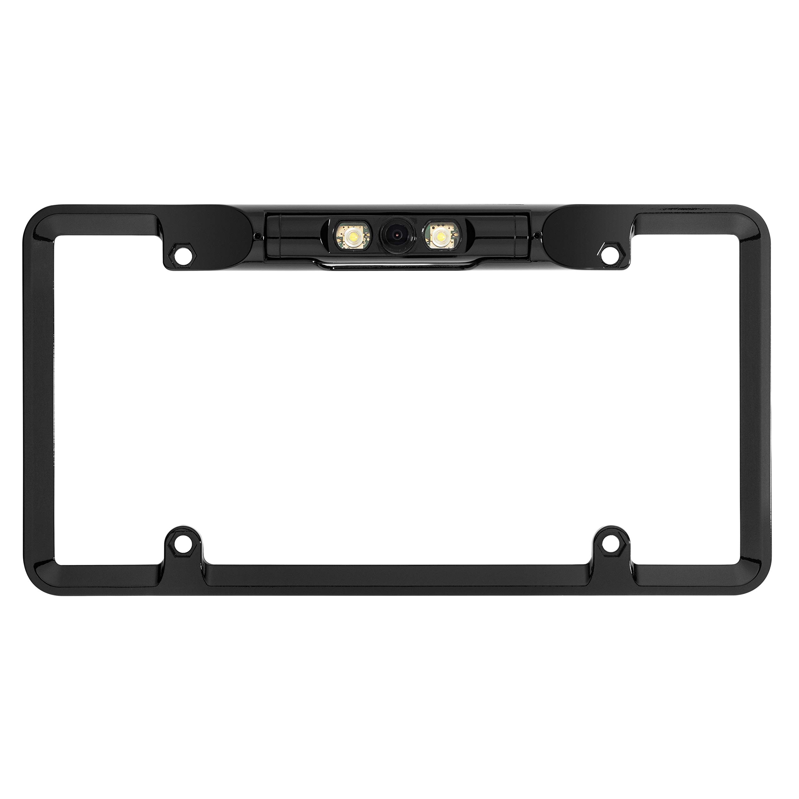 BOYO VTL300CL Full-Frame License Plate Backup Camera with Parking Guidelines & LED Lights for Trucks, SUVs, RVs - Night Vision, Waterproof Rear View Camera for Safe Parking & Reversing (Black)