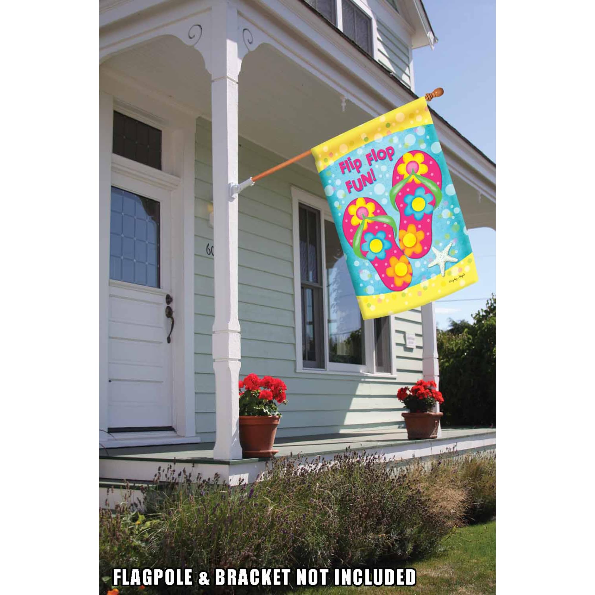 Toland Home Garden 1010052 Double Sided Summer Flip Flop Fun Outdoor Garden Flag - 28x40 Inch Decorative House, Beach & Yard Flag for Summer Decor, Patio Parties & Coastal Themed Events