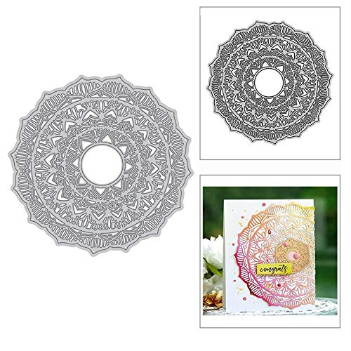 Mandala Kaleidoscope Flower Metal Paper Cutting Dies - DIY Scrapbooking Stencils for Photo Albums, Card Making & Decorative Embossing - Perfect for Handmade Greeting Cards, Wedding Invitations & Craft Projects