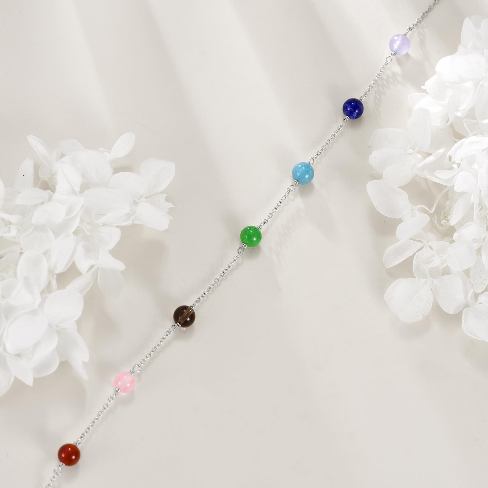 Moonstone Sterling Silver Anklet for Women - Elegant Moon, Star, Daisy & Butterfly Charms | Irish Jewelry for Beach, Yoga & Boho Fashion