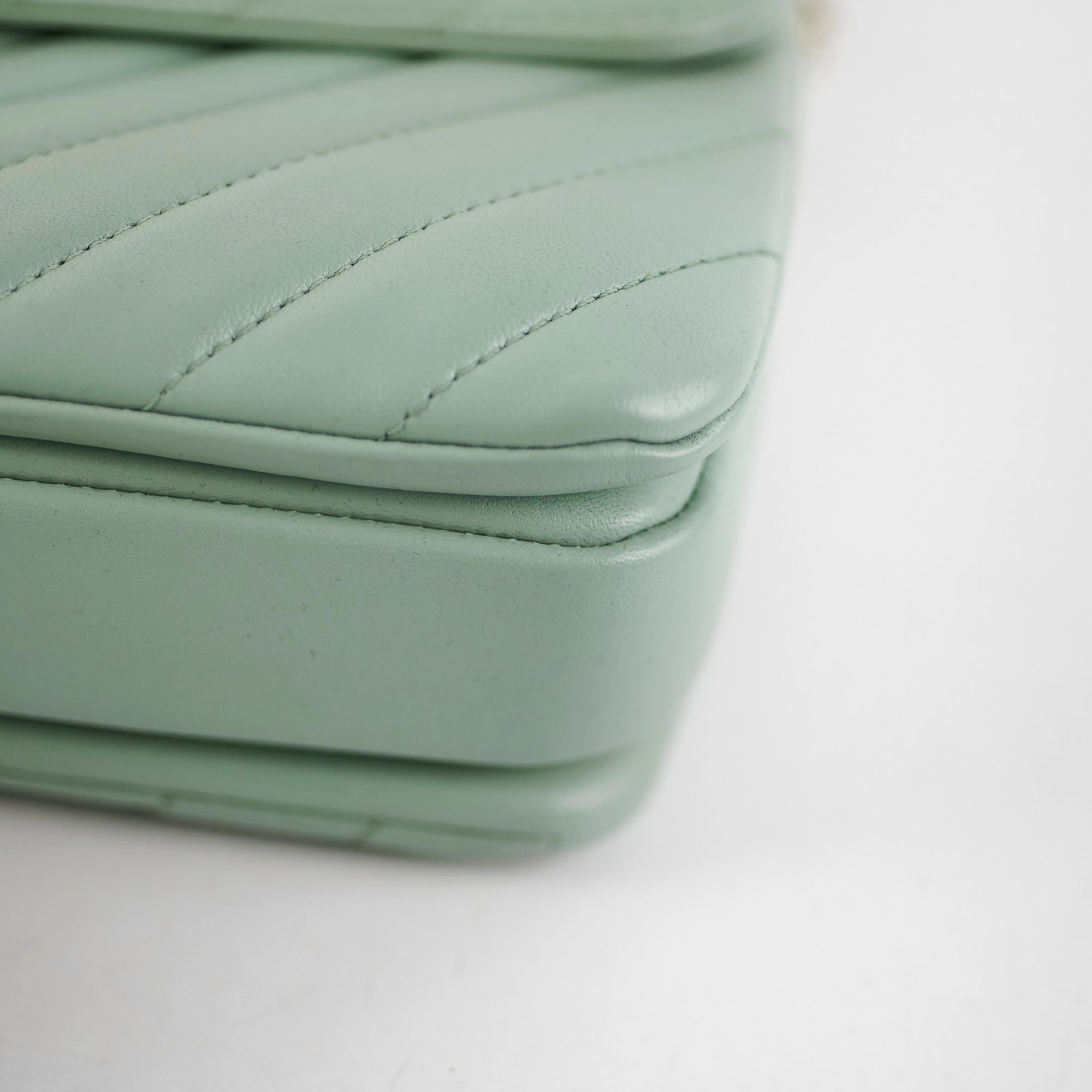 Chanel Trendy CC Chevron Light Green Aqua 25 Series Crossbody Bag - Luxury Designer Handbag for Women, Perfect for Parties, Dating & Special Occasions