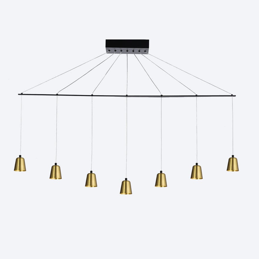 ZORO LINEAR 7 LED Pendant Light with Yosh Shade - Dimmable Modern Lighting for Kitchen Island, Dining Room & Living Room