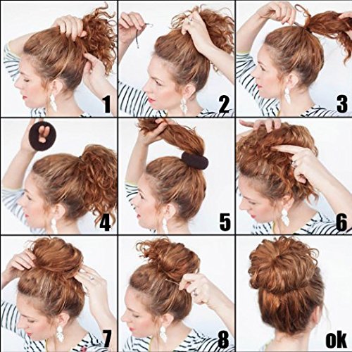 Extra Large Hair Bun Maker Ring for Women - 5.1-5.3 Inch Chignon Doughnut Shaper for Thick & Long Hair (X-Brown) - Perfect for Updos, Weddings, Work & Everyday Hairstyles