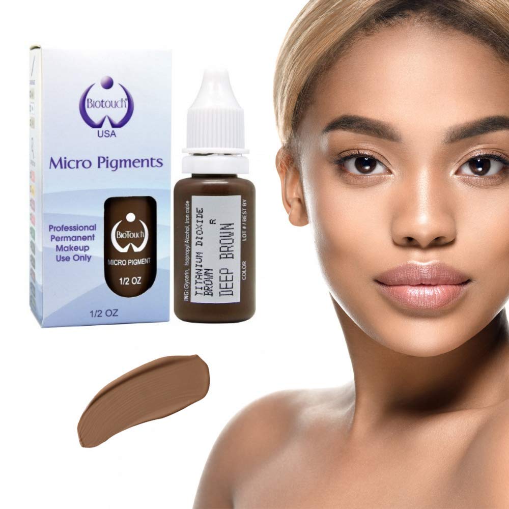 BIO TOUCH Microblading Pigments - 6 Bottles Professional Eyebrow Tattoo Ink Kit for Permanent Makeup | Salon & Home Use | Natural Looking Brows for Microblading, Ombre & Powder Brows