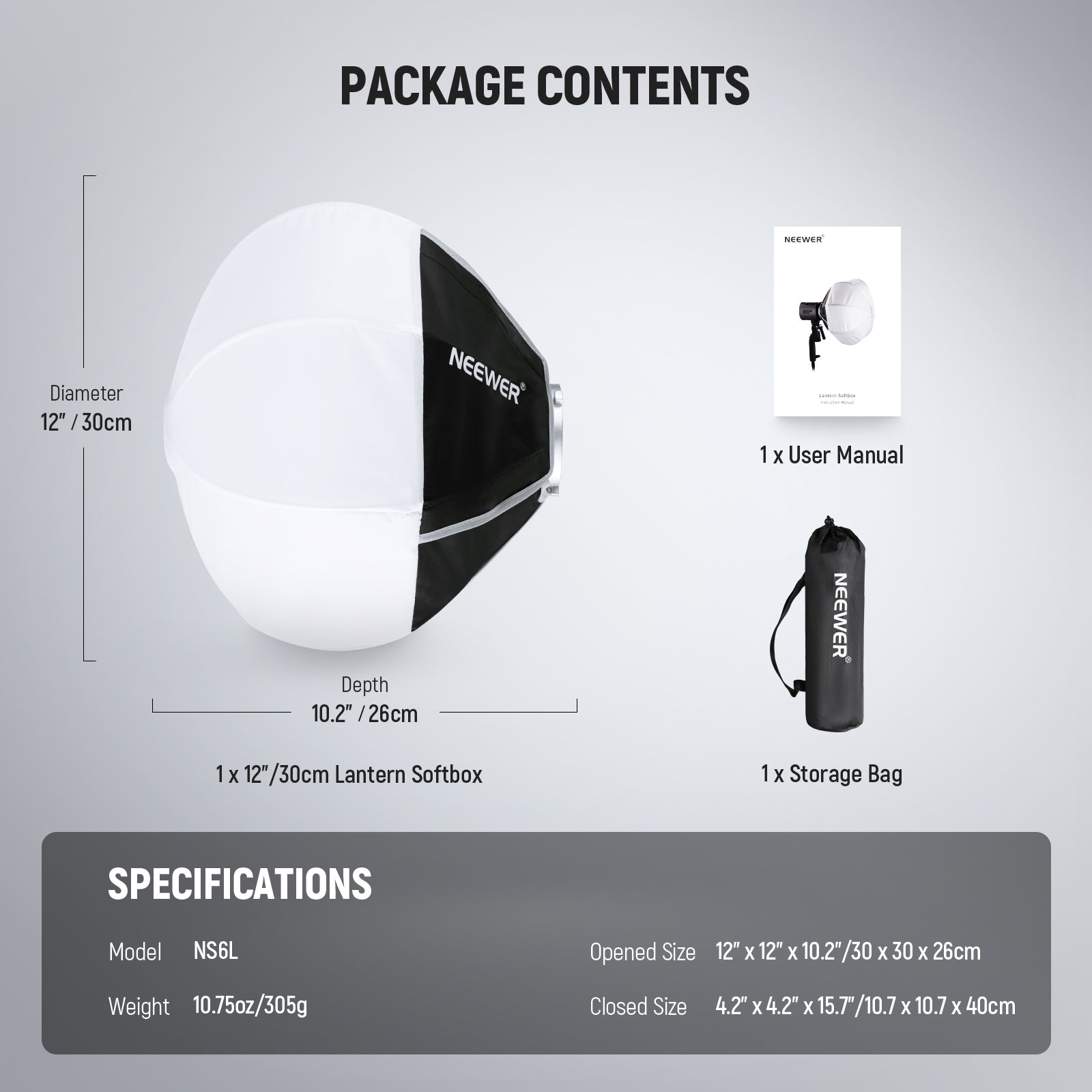 NEEWER NS6L LED Lantern Softbox with Universal Mount - Perfect for Photography, Video Lighting, and Studio Portraits