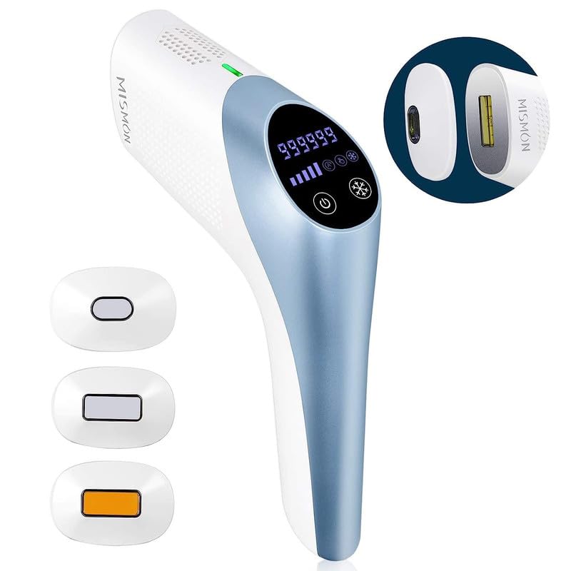 MiSMON Painless Laser Hair Removal Device for Women & Men - IPL Hair Remover with Ice Cooling & 3-in-1 Skin Care Functions | At-Home Hair Removal for Face, Legs, Arms & Bikini Line