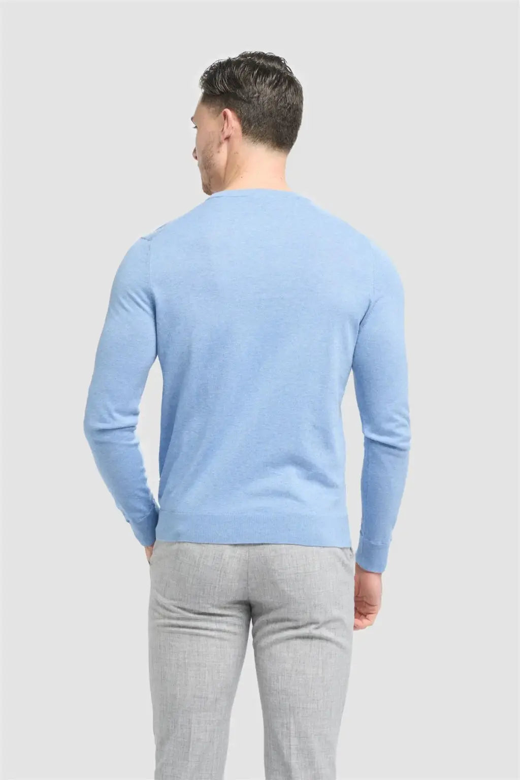 Cavani Men's Savio Lightweight Crew Neck Sweater | Soft Cotton Knit Pullover for Casual Wear & Layering | Perfect for Office, Travel & Everyday Comfort