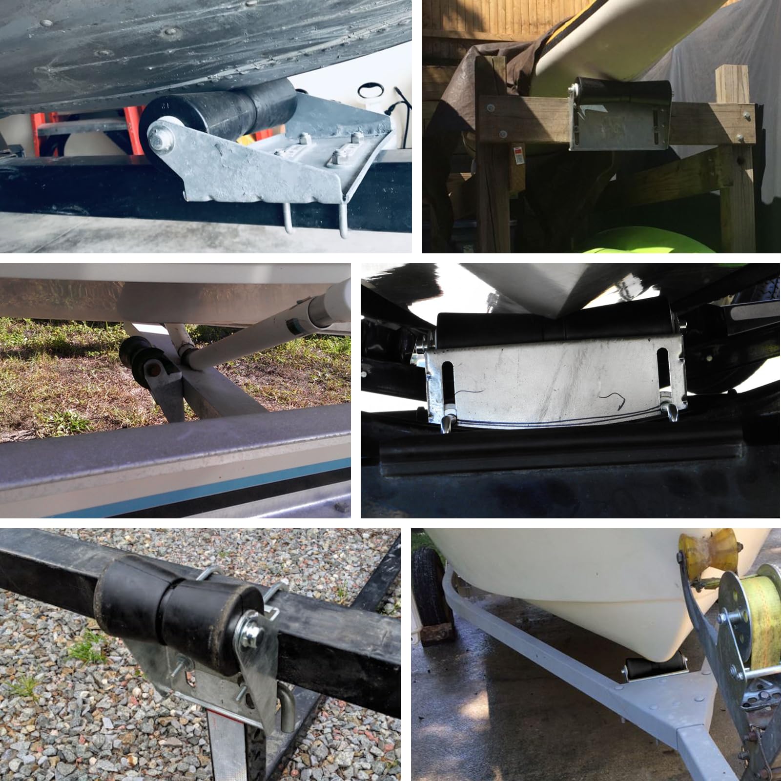 **Boat Trailer Rollers with Brackets - Galvanized Steel Keel Roller Assembly Kit for Boat Trailers | Includes Mounting Bolt & Roller Shaft | Perfect for Smooth Boat Loading & Unloading**