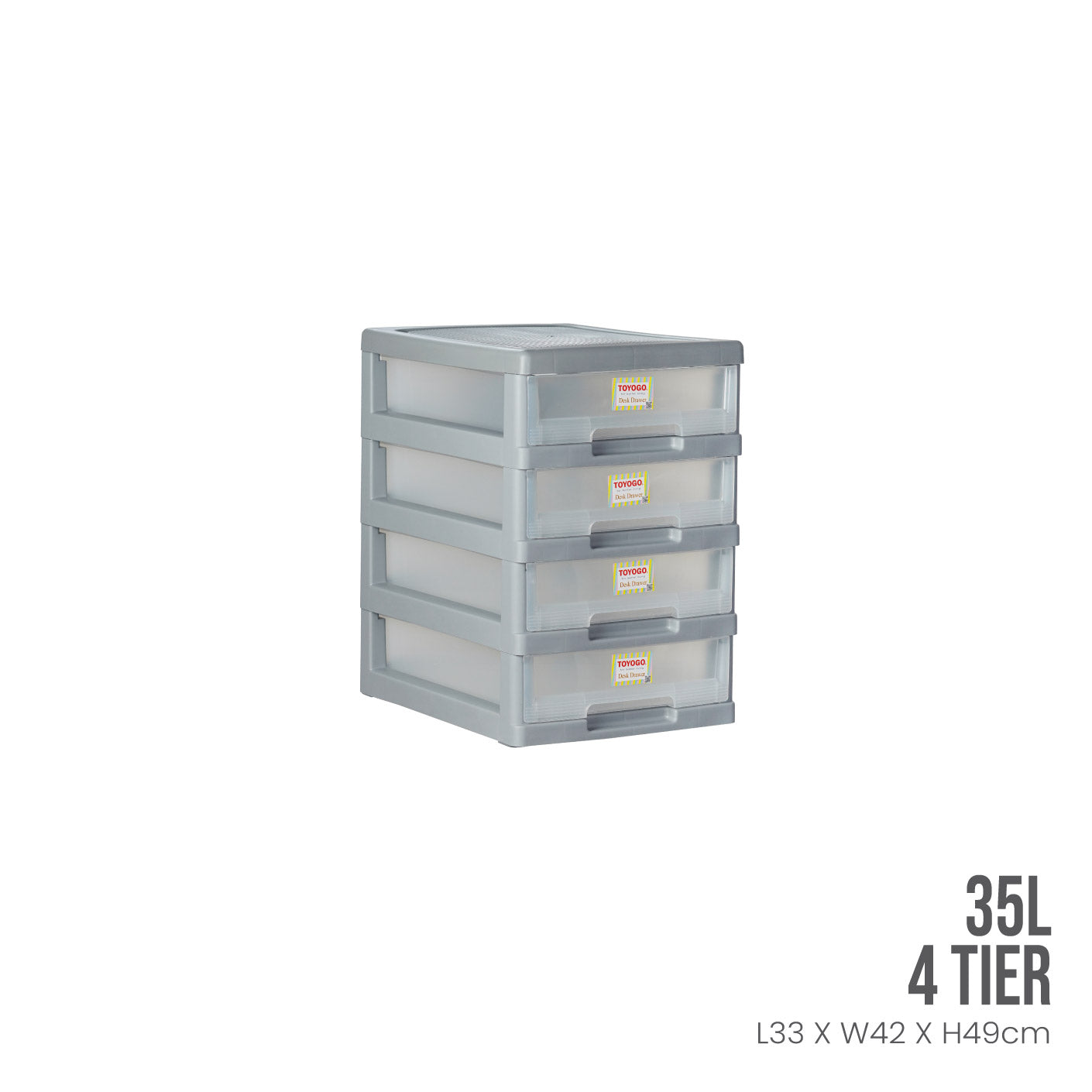 GREY FRAME TRANSLUCENT DRAWER (801-4GF-TPT)
