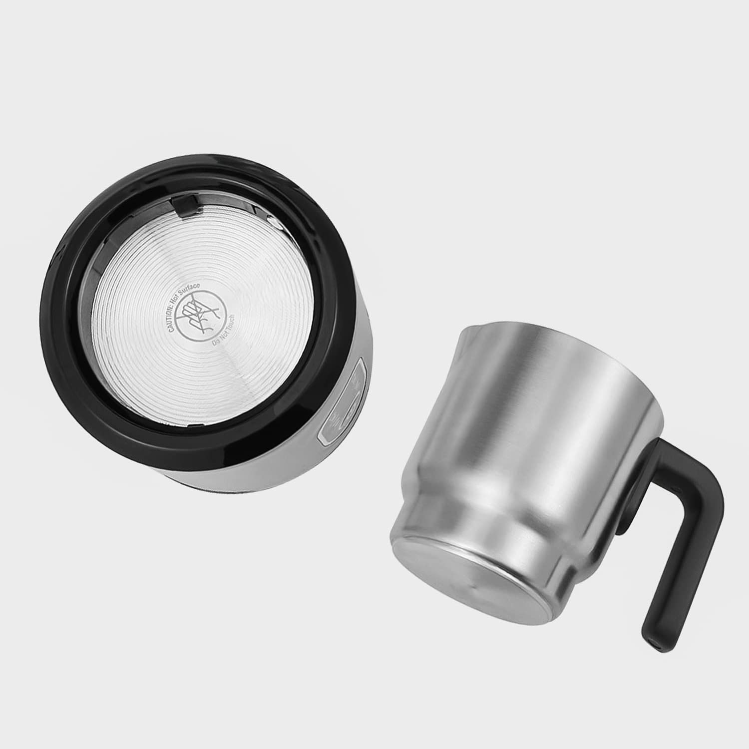 Electric Milk Frother and Steamer for Hot & Cold Foam - Perfect for Cappuccino, Latte, Hot Chocolate - Fast Heating with Auto Shutoff (Silver) | Ideal for Coffee Shops, Home Kitchen & Office Use