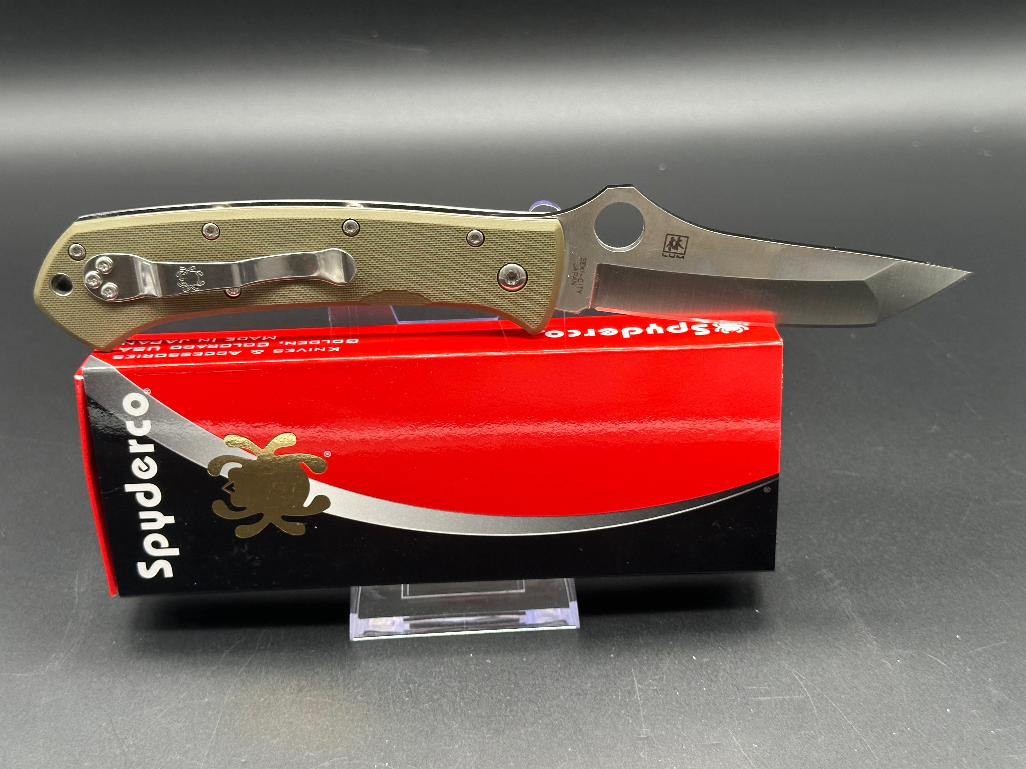 Spyderco Lum Tanto Folding Knife - BHQ Exclusive Tactical EDC Pocket Knife for Outdoor, Camping & Survival Use