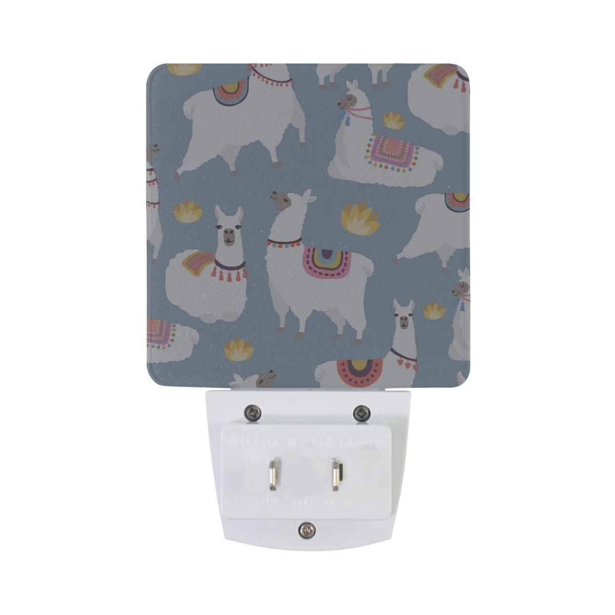 2-Pack LED Night Light with Colored Llamas Print - Dusk-to-Dawn Sensor, Energy Efficient (0.5W) for Bedroom, Bathroom, Kitchen, Hallway & Stairs - Perfect for Kids' Rooms, Nursery & Safe Night Navigation