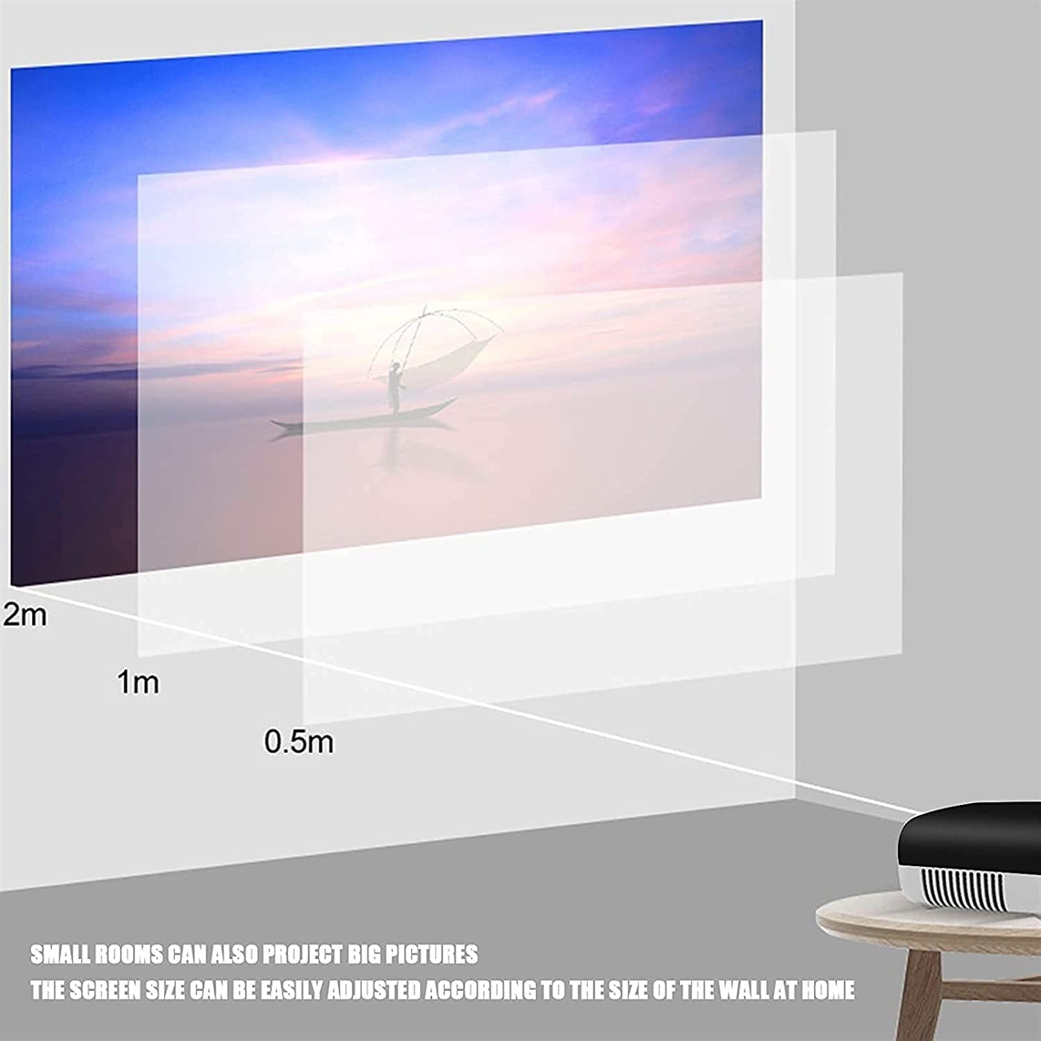 Mini LED Projector - Portable HD Video Projector for Home Theater, Movies & Gaming | Compatible with Laptop, HDMI, USB, TV & AV | Includes Remote Control | Perfect for Bedroom, Camping & Outdoor Movie Nights