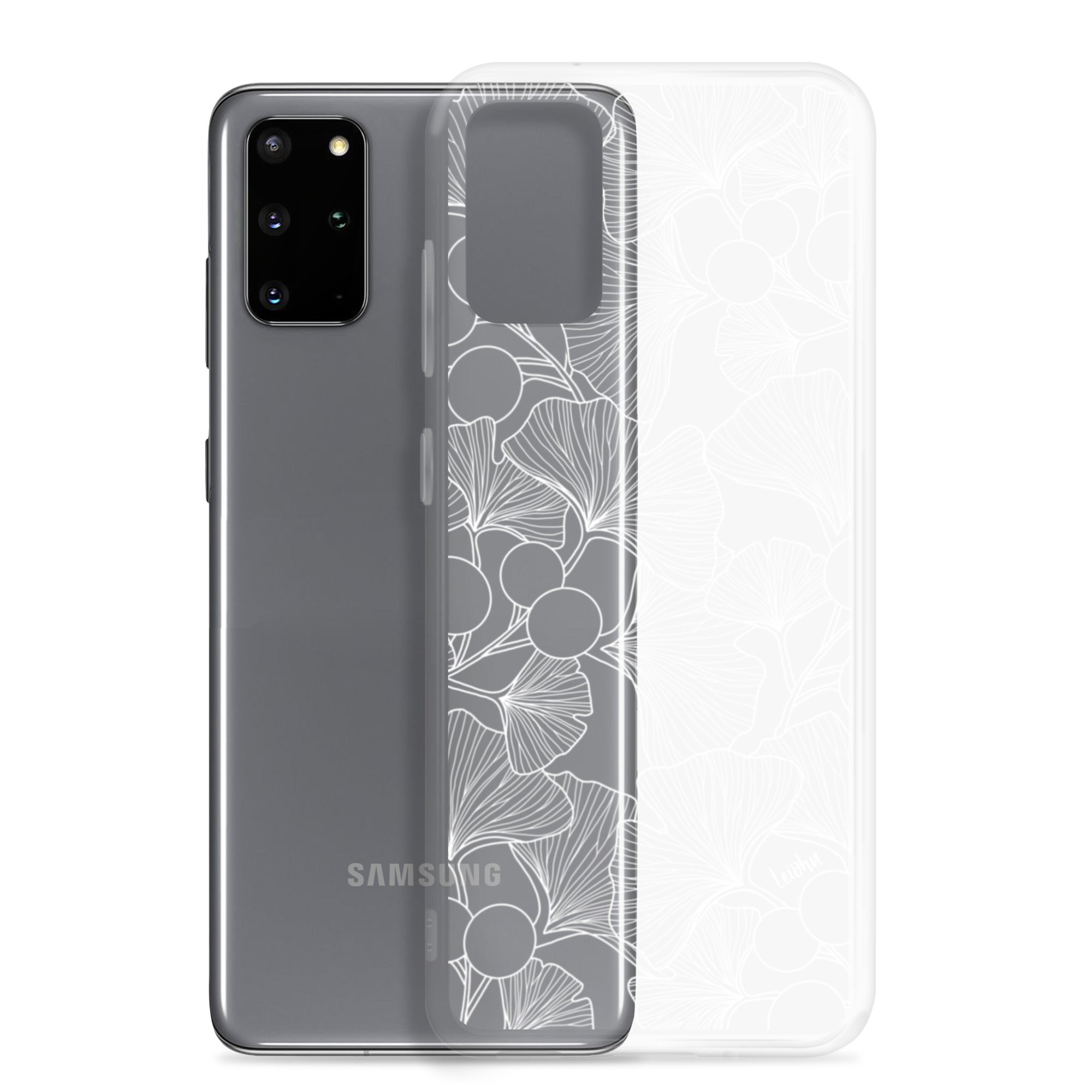 Premium Gingko Clear Case for Samsung Galaxy - Slim Protective Phone Cover for Everyday Use, Travel & Work