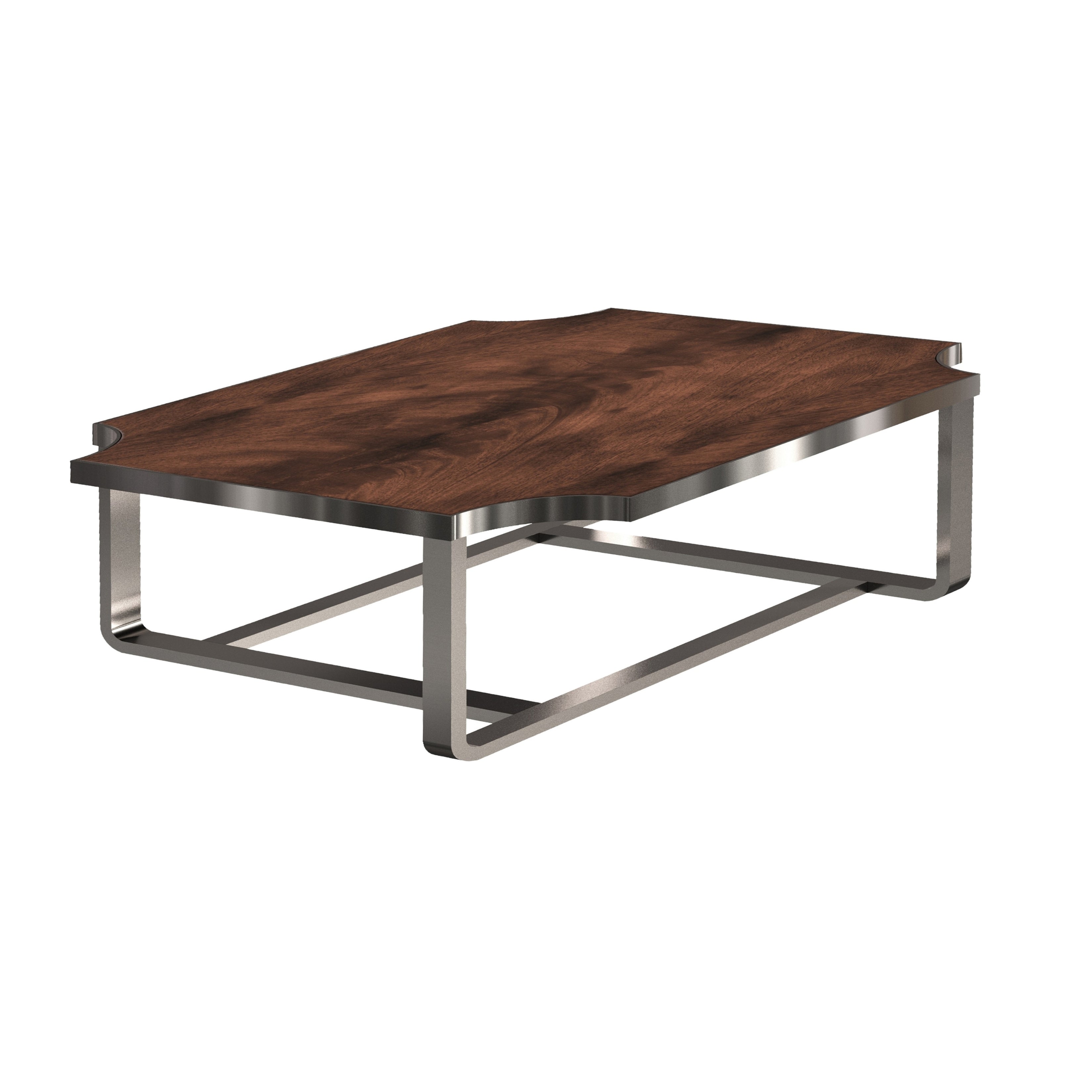 Roundhill Furniture Ruffin 50x30 Inch Rectangular Coffee Table - Modern Brown Cocktail Table for Living Room, Lounge & Office Decor