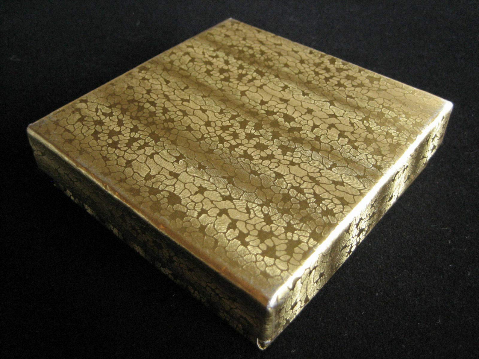 VergentaStore Gold Jewelry Box - 3.5 x 3.5 x 1 Inch Cotton Filled Gift Box with Lid - Elegant Storage for Rings, Necklaces & Earrings - Perfect for Wedding, Birthday & Anniversary Gifts