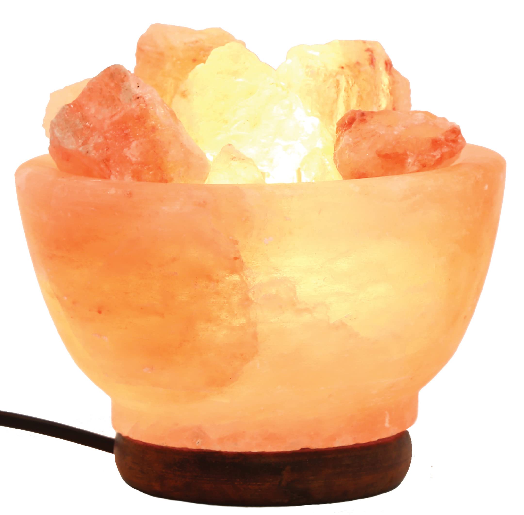Natural Himalayan Pink Salt Lamp with Chunks - Certified Electric Fitting for Bedside, Night Light & Home Decor | Healing Crystal Rock Salt Lamp for Relaxation, Meditation & Gift Giving