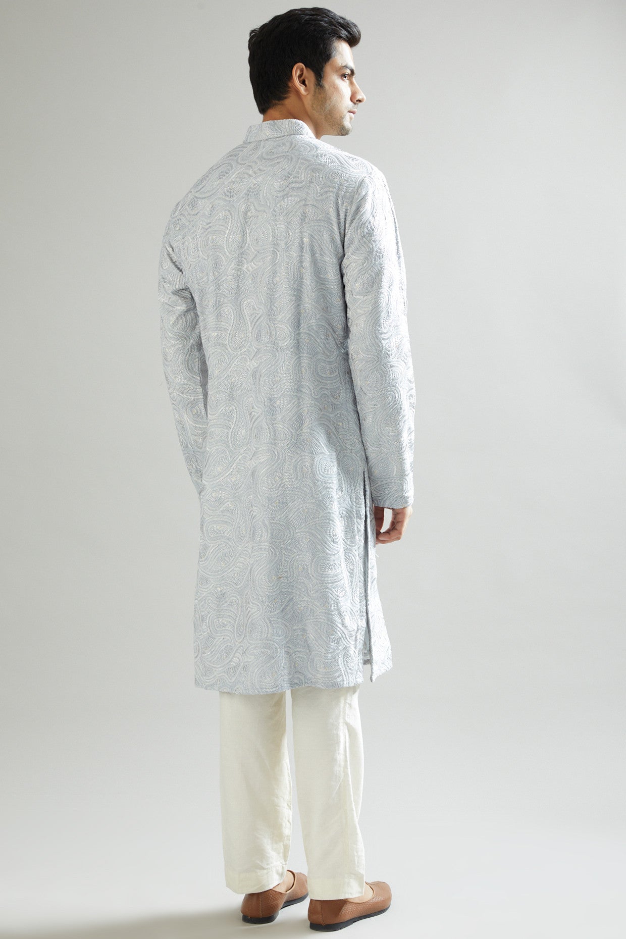 Powder Blue Embroidered Kurta for Women | Traditional Indian Tunic Top | Elegant Ethnic Wear for Festivals, Weddings & Special Occasions