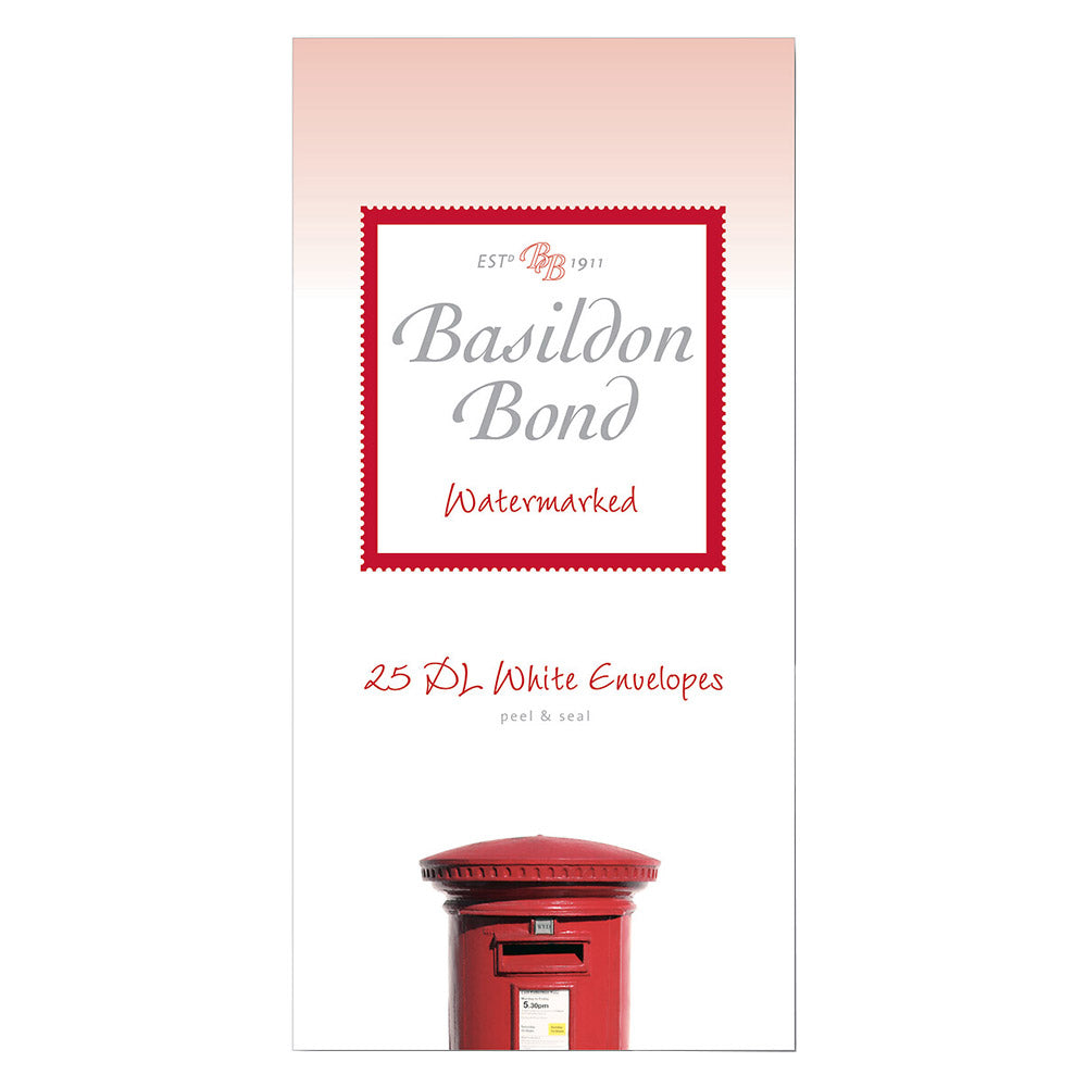 Basildon Bond DL Envelopes - Pack of 25 Premium White Envelopes for Business, Letters & Mailing | A4 Size Stationery for Office & Home Use