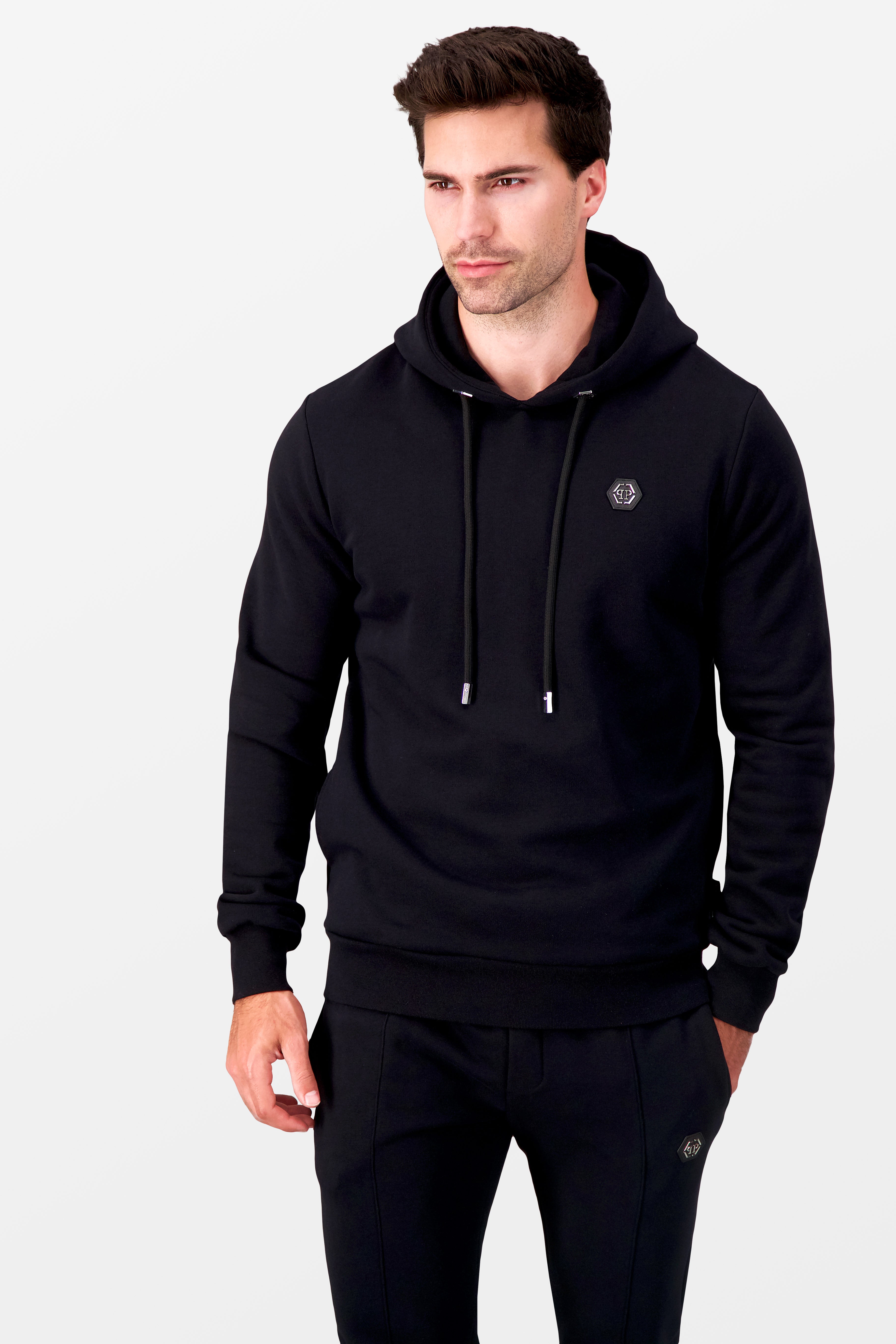 Philipp Plein Black Institutional Hoodie for Men - Stylish Streetwear Pullover with Logo - Perfect for Casual Outfits & Urban Fashion