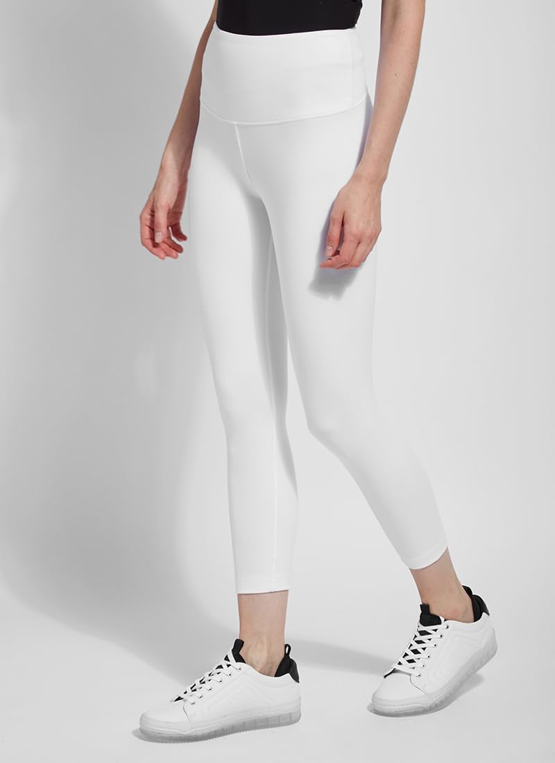 Lyssé Women's Cotton Cropped Leggings - Soft Stretchy Spandex Blend, Breathable High Waist Yoga Pants for Workout, Lounge & Everyday Wear