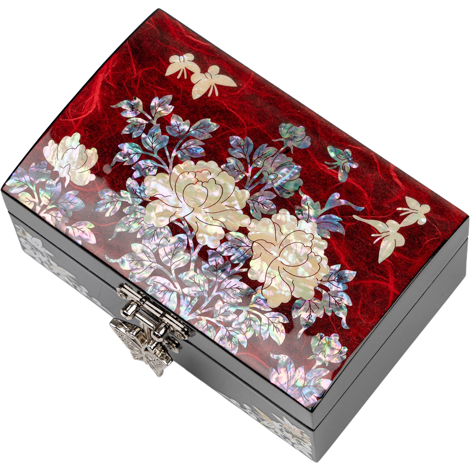 February Mountain Mother of Pearl Jewelry Ring Box - Best Friend Gifts, Thank You Presents, Mom Birthday Keepsake, Women's Friendship Trinket Treasure Box for Special Occasions & Everyday Elegance