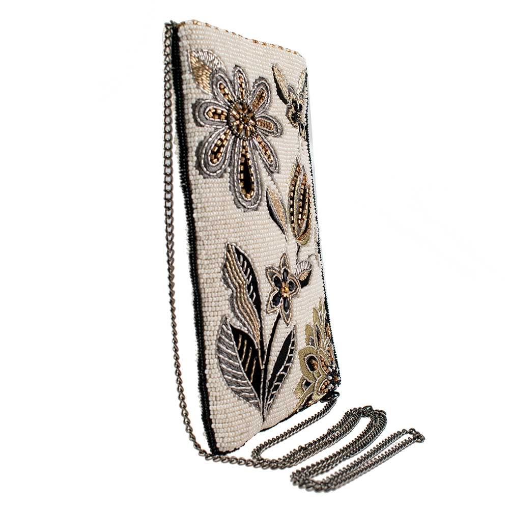 Mary Frances Breezy Crossbody Phone Bag for Women - Stylish Ivory Leather Small Shoulder Purse with Adjustable Strap, Perfect for Travel, Shopping & Everyday Use