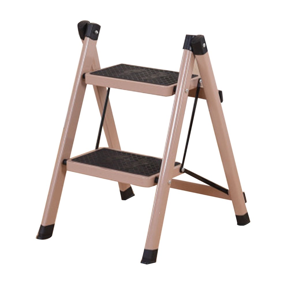 **PENGFEI 3-Step Folding Ladder Stool - Non-Slip Iron Footstool for Home, Kitchen, Bathroom & Garden (40x51x58cm, 7 Colors) - Perfect for Reaching High Shelves, Changing Light Bulbs & Indoor Plants Care**