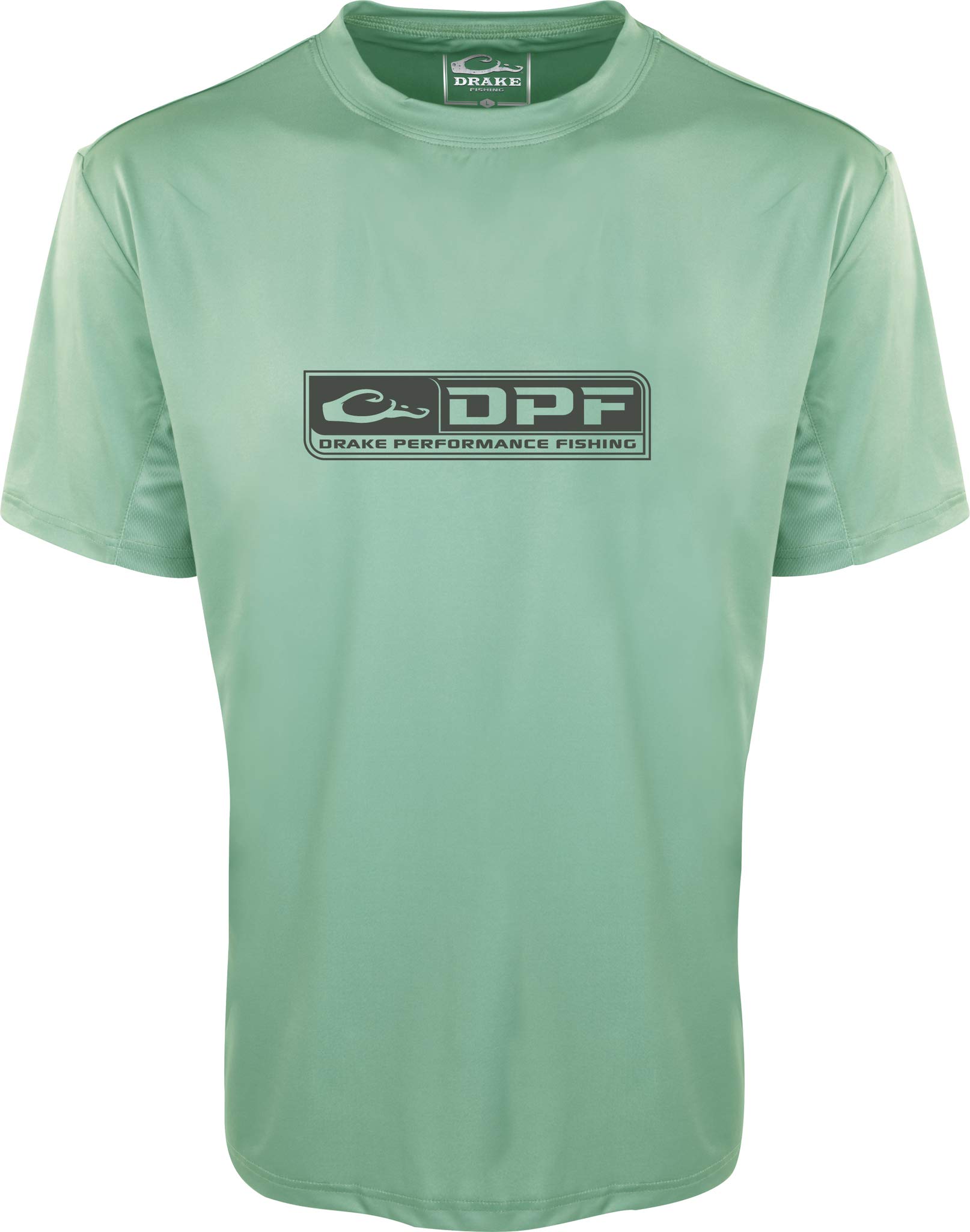 Drake Shield4 Arched Mesh Back Crew Short Sleeve T-Shirt - Aqua Marine - XL - Breathable & Comfortable for Workouts, Running, and Outdoor Activities