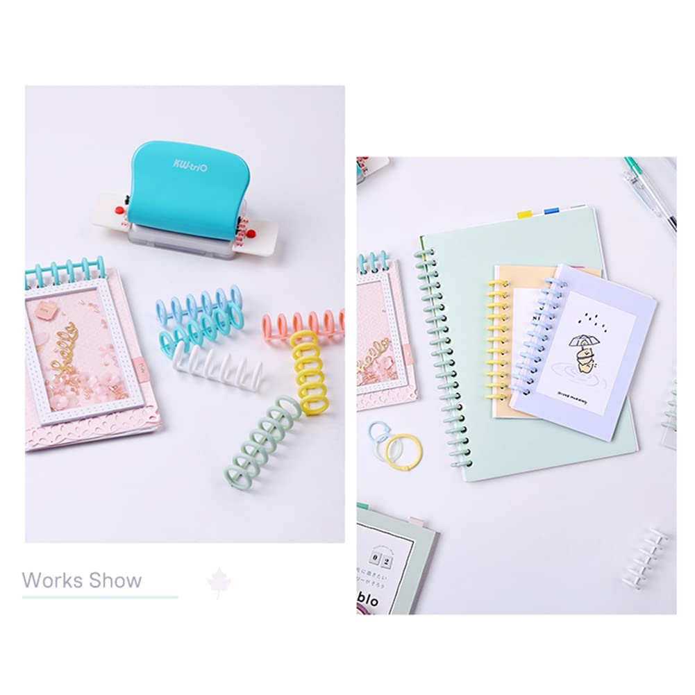 6-Hole Paper Punch for DIY Scrapbooking, Photo Albums & Craft Projects - Light Green Handmade Hole Puncher Tool for Office, Handbooks & Creative Card Making | Perfect for Scrapbookers, Crafters & Office Organization