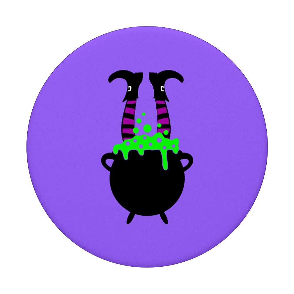 Spooky Wicked Witches Legs in Cauldron Halloween PopSockets - Swappable PopGrip for Phone & Tablet - Perfect for Halloween Decorations, Costume Parties & Witch-Themed Gifts
