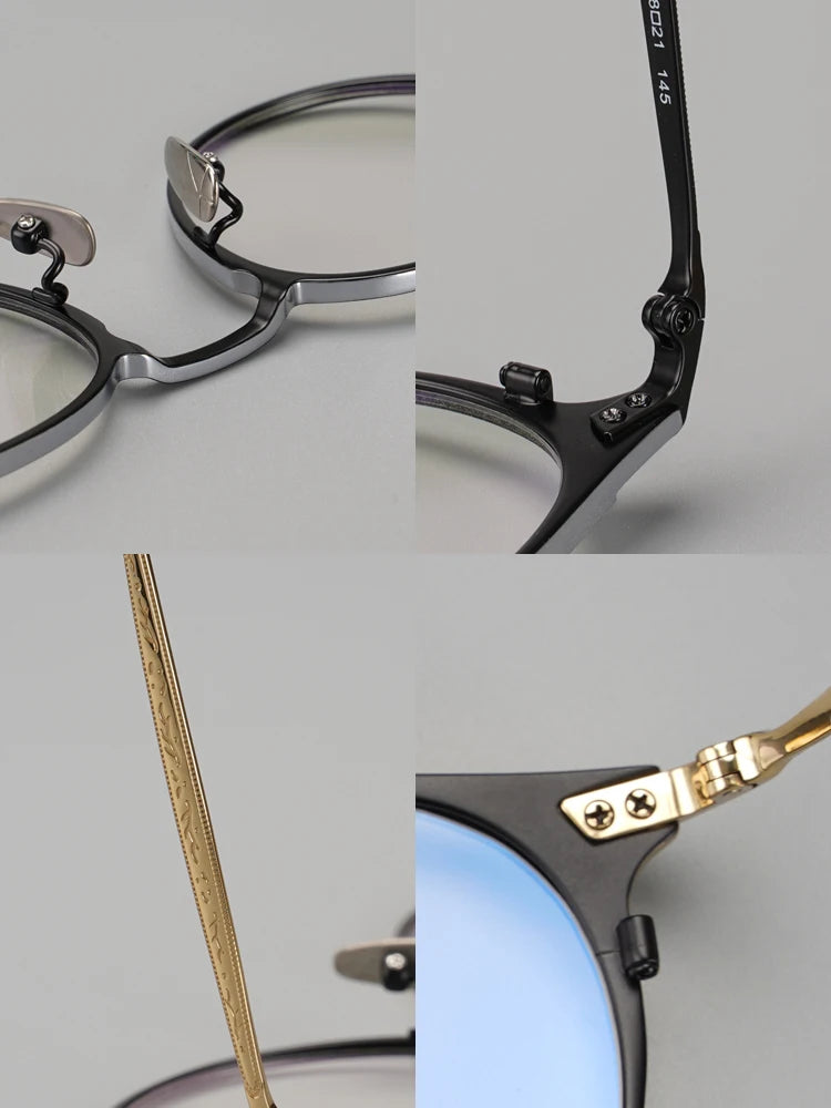 Aimee Unisex Full Rim Round Titanium Eyeglasses 21061 - Lightweight & Durable Frame for Men & Women - Perfect for Reading, Work & Everyday Use