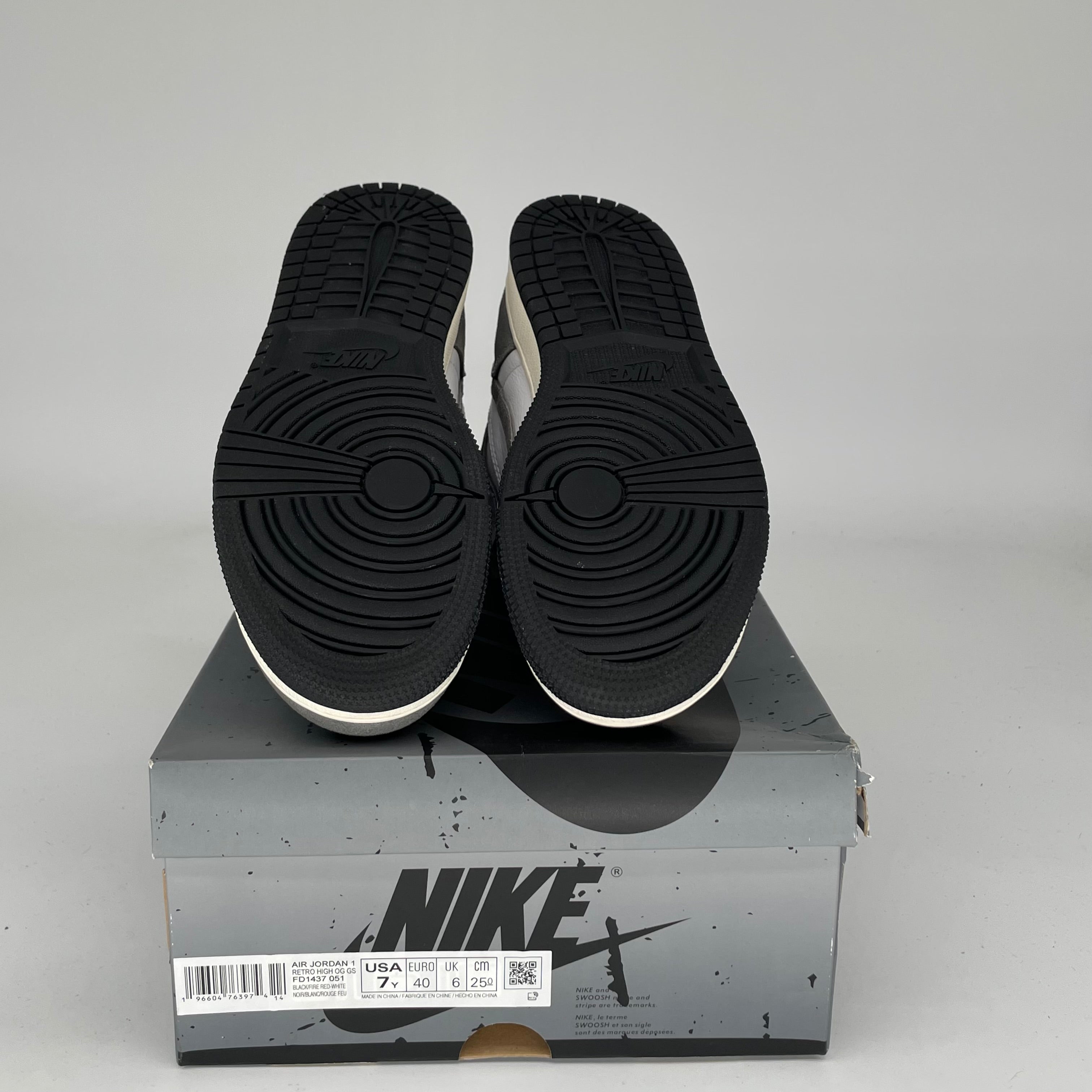 **Air Jordan 1 Washed Black Sneakers - Size 7Y (FD1437-051) - Men's & Kids' Basketball Shoes for Casual Wear & Street Style**