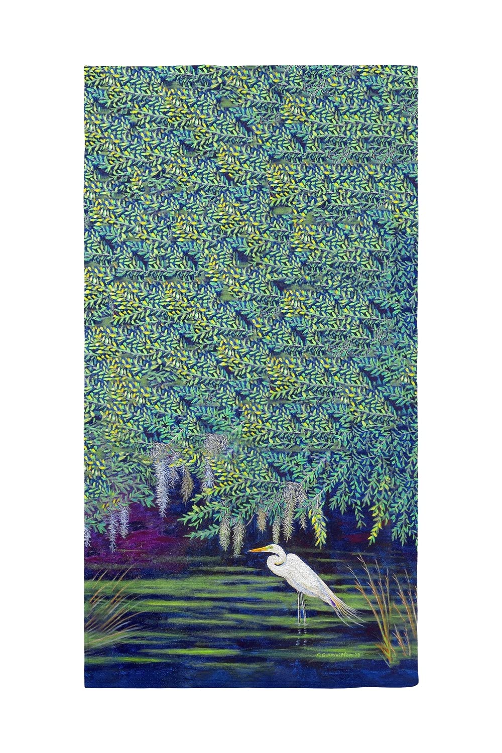 Betsy Drake Egret Lagoon Beach Towel - Soft, Absorbent & Quick-Dry - Perfect for Pool, Beach, Vacation & Outdoor Activities