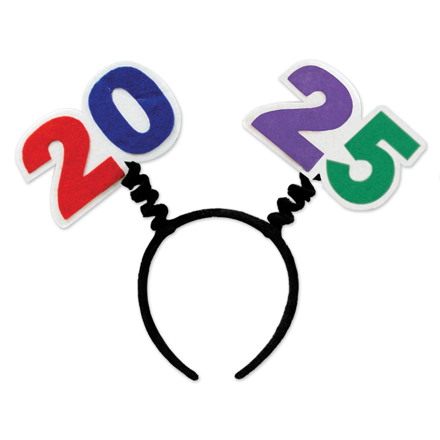 12 Pack Beistle 2025 New Year's Eve Party Boppers - Snap-on Headband with Attached Noise Makers - Perfect for NYE Celebrations, Birthday Parties & Festive Events