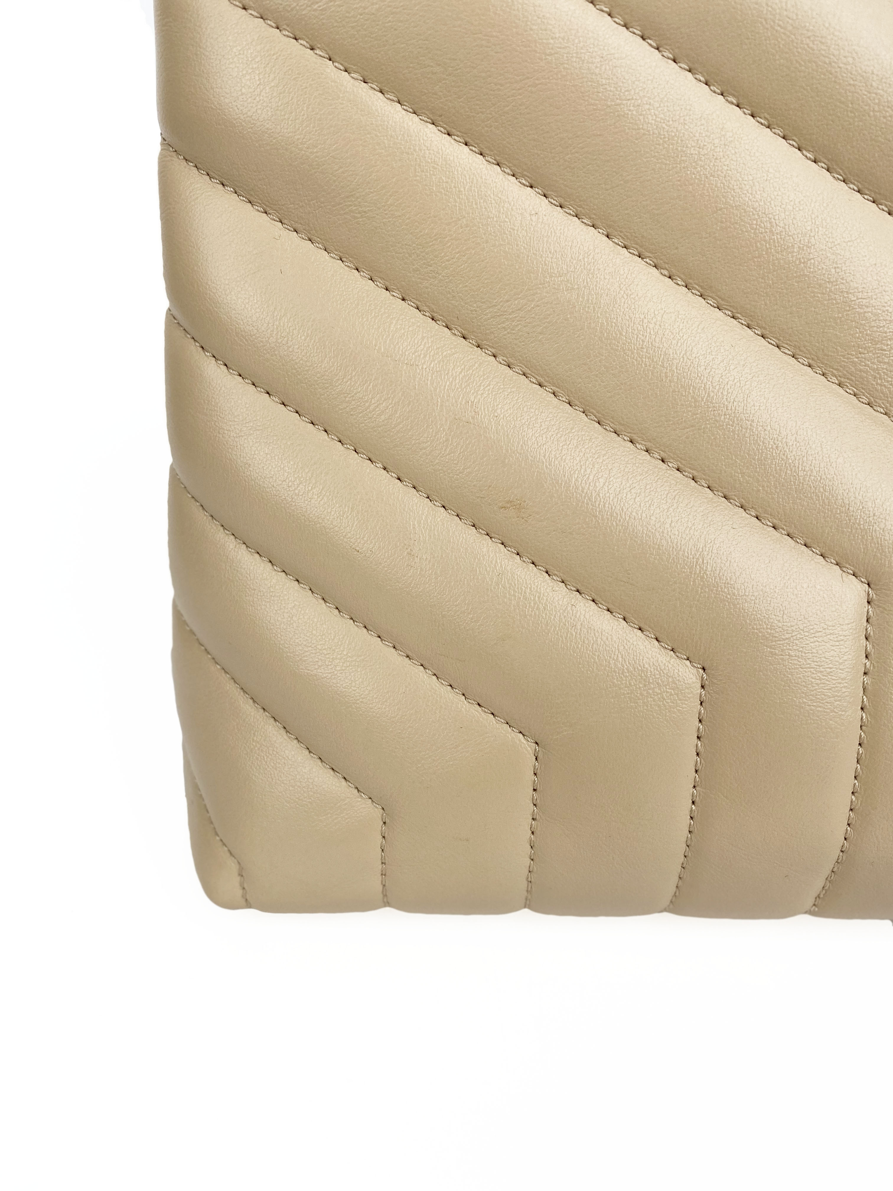 Saint Laurent Medium Beige Loulou Bag - Luxury Designer Shoulder Handbag for Women | Perfect for Work, Evening Events & Everyday Use