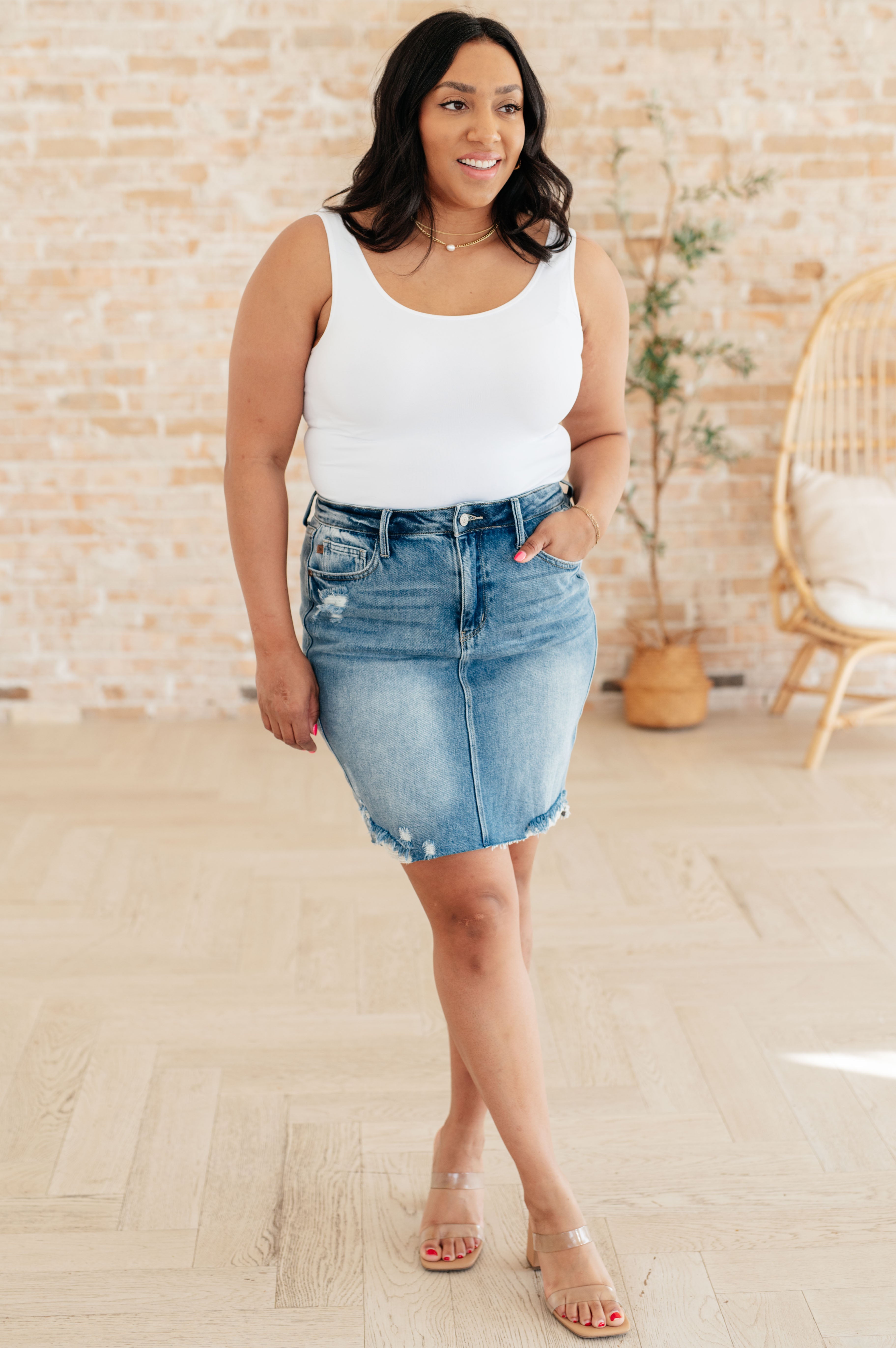 Carol High Rise Rigid Magic Denim Skirt - Women's Vintage Style A-Line Mini Skirt for Casual & Party Wear | Perfect for Date Nights, Office Outfits & Street Style Fashion