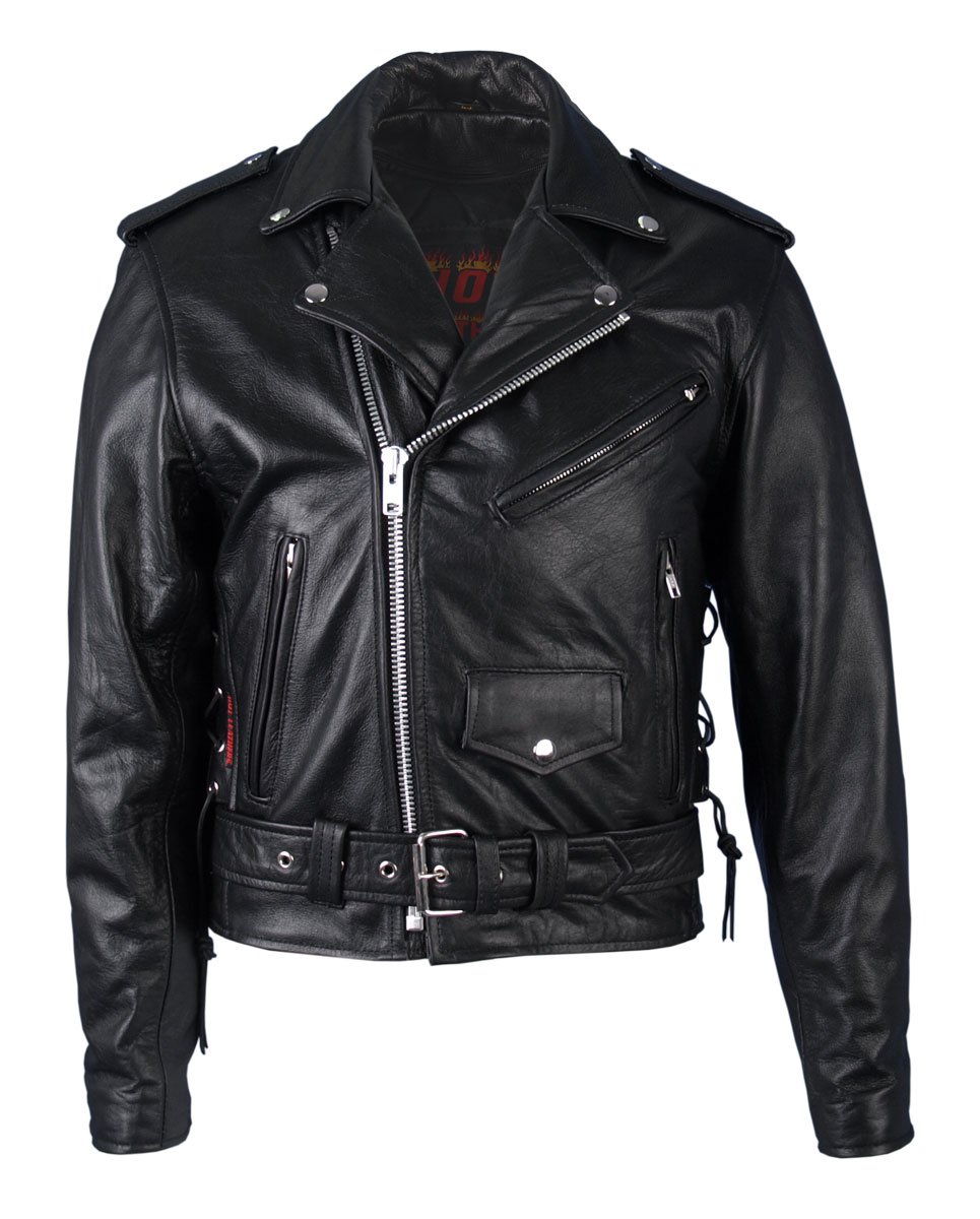 Hot Leathers Black Classic Motorcycle Jacket with Removable Lining - Premium Biker Jacket for Men & Women, Perfect for Riding, Motorcycle Enthusiasts & Outdoor Adventures