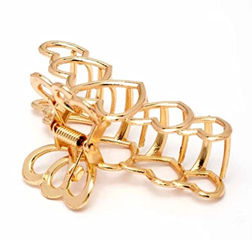 Large Metal Hair Claw Clips for Women - Strong Jaw Clamp Hair Barrettes for Thick Hair, Half Bun Hairpins, Heart-Shaped Hair Accessories for Girls & Women - Perfect for Updos, Ponytails & Everyday Styling