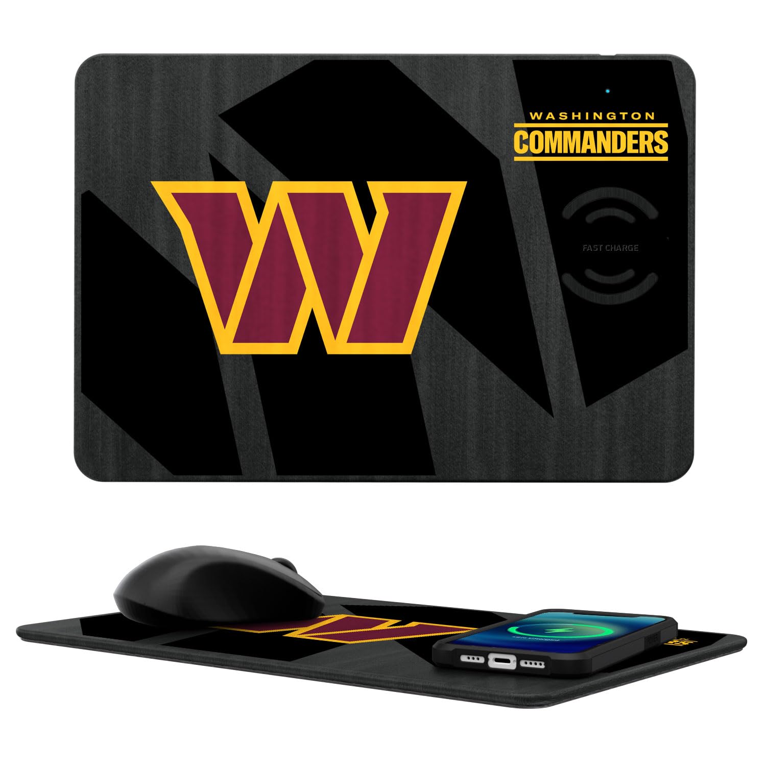 Washington Commanders Wireless Charging Mouse Pad - Fast Qi Charger for Phones & Devices - Perfect for Office, Gaming & Home Desk Setup