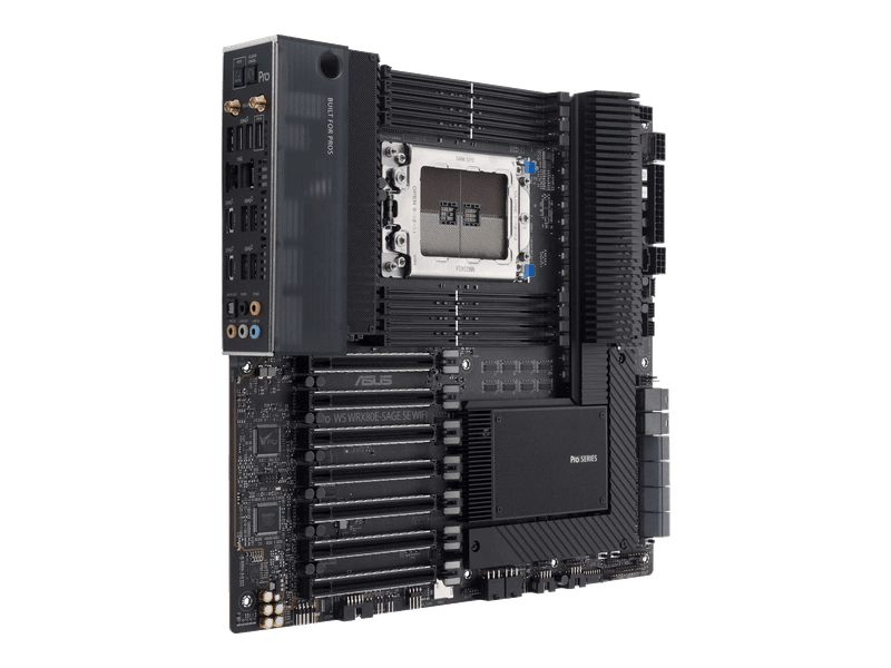 ASUS AMD Pro WS WRX80E-SAGE SE WiFi Workstation Motherboard - AMD WRX80 Chipset, 8-Channel DDR4, PCIe 4.0 - Ideal for 3D Rendering, Video Editing & Engineering Workstations